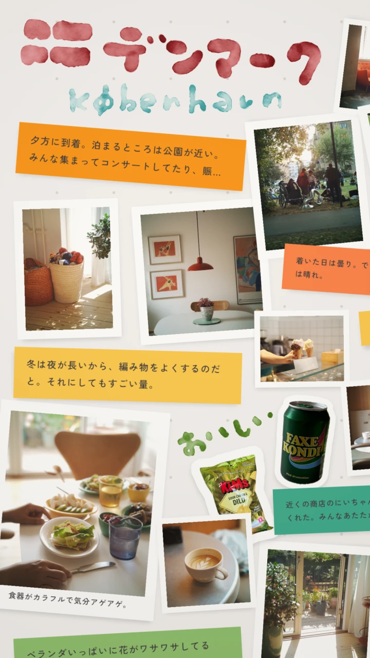 写真、メモ、手描きを自由に置いた旅のボード
